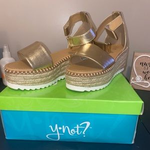 gold platform wedge sandals